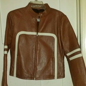 Leather riding jacket